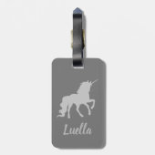 Gepersonaliseerde Schattigee eenhoorn Bagagelabel (Achterkant verticaal)