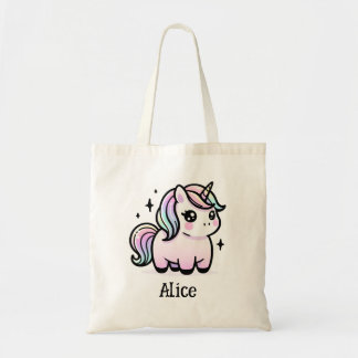 Gepersonaliseerde Schattigee Eenhoorn Canvas tas