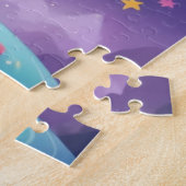 Gepersonaliseerde Schattigee Eenhoorn met Naam Legpuzzel (Zijkant)