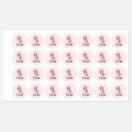 Gepersonaliseerde Schattigee eenhoorn, naam, telef Labels