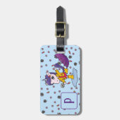 Gepersonaliseerde Schattigee & Eenvoudige Blauwe E Bagagelabel (Voorkant verticaal)