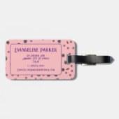 Gepersonaliseerde Schattigee & Eenvoudige Koraal E Bagagelabel (Achterkant horizontaal)