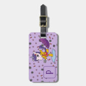 Gepersonaliseerde Schattigee & Eenvoudige Paarse E Bagagelabel (Voorkant verticaal)