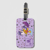 Gepersonaliseerde Schattigee & Eenvoudige Paarse E Bagagelabel (Voorkant (verticaal))