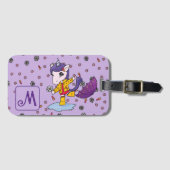 Gepersonaliseerde Schattigee & Eenvoudige Paarse E Bagagelabel (Voorkant (horizontaal))