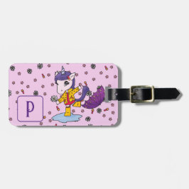 Gepersonaliseerde Schattigee & Eenvoudige Roze Een Bagagelabel