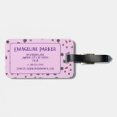 Gepersonaliseerde Schattigee & Eenvoudige Roze Een Bagagelabel (Achterkant horizontaal)