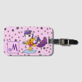 Gepersonaliseerde Schattigee & Eenvoudige Roze Een Bagagelabel