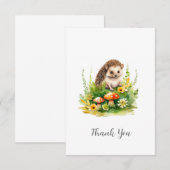 Gepersonaliseerde Schattigee egel Bedankkaart (Voorkant / Achterkant)