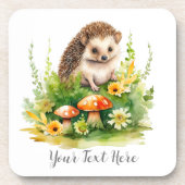 Gepersonaliseerde Schattigee egel Bier Onderzetter (Voorkant)
