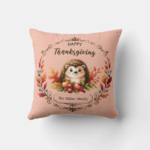Gepersonaliseerde Schattigee egel Happy Thanksgivi