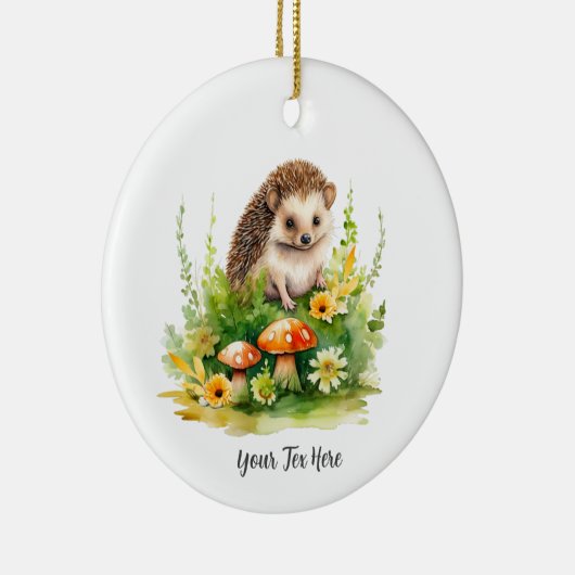 Gepersonaliseerde Schattigee egel Keramisch Ornament (Rechts)