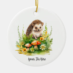 Gepersonaliseerde Schattigee egel Keramisch Ornament