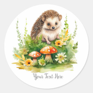 Gepersonaliseerde Schattigee egel Ronde Sticker