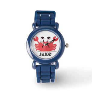 Gepersonaliseerde Schattigee en eenvoudige Crabby  Horloge