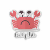 Gepersonaliseerde Schattigee en eenvoudige Crabby Sticker (Voorkant)