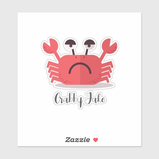 Gepersonaliseerde Schattigee en eenvoudige Crabby Sticker (Vel)