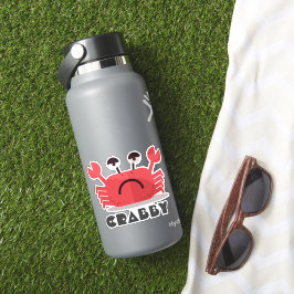 Gepersonaliseerde Schattigee en eenvoudige Crabby Sticker