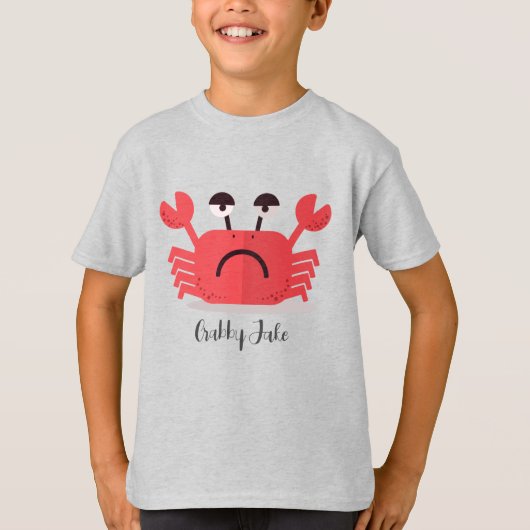 Gepersonaliseerde Schattigee en eenvoudige Crabby T-shirt (Voorkant)