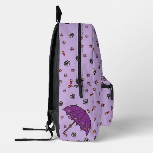 Gepersonaliseerde Schattigee en eenvoudige Paarse  Bedrukte Rugzak (Links)