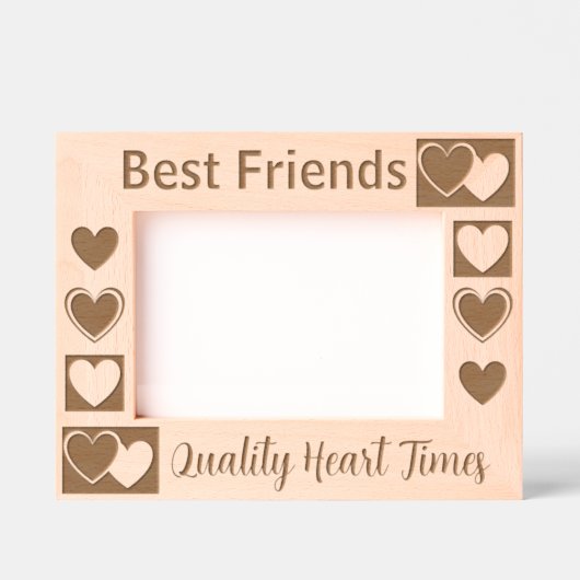 Gepersonaliseerde Schattigee en elegante hartkunst Gegraveerde Lijstjes (Voorkant)