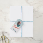 Gepersonaliseerde Schattigee en moderne egel kerst Cadeaulabel (Met Touw)