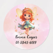 Gepersonaliseerde Schattigee Fairiy, naam, telefoo Labels (Design 1)