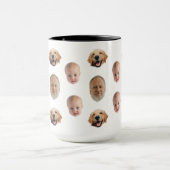 Gepersonaliseerde Schattigee Familie Gezicht 3 Fot Mok (Midden)