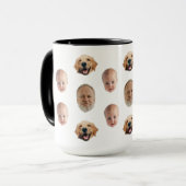 Gepersonaliseerde Schattigee Familie Gezicht 3 Fot Mok (Voorkant links)