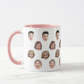 Gepersonaliseerde Schattigee Familie Gezicht 4 Fot Mok (Links)