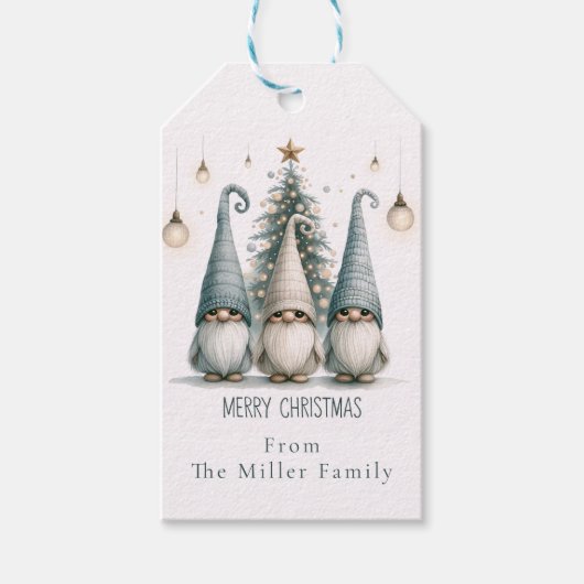 Gepersonaliseerde Schattigee familie van kabouters Cadeaulabel (Voorkant)