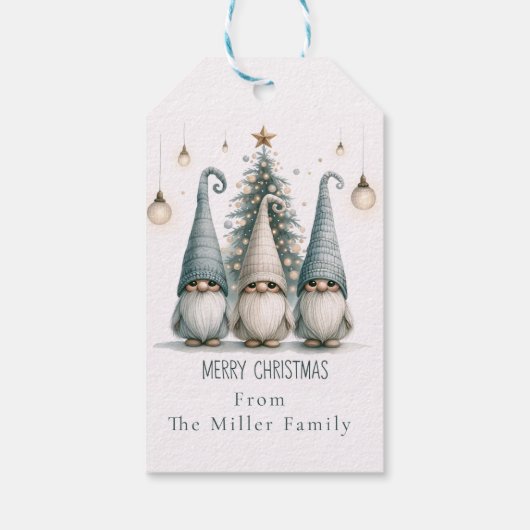 Gepersonaliseerde Schattigee familie van kabouters Cadeaulabel (Achterkant)