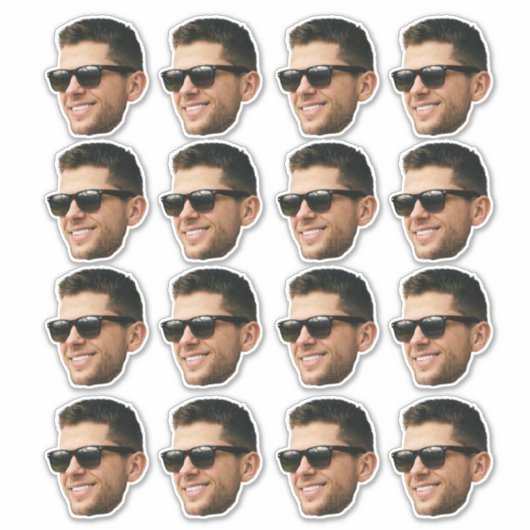 Gepersonaliseerde Schattigee foto gezicht 16 foto' Sticker (Voorkant)