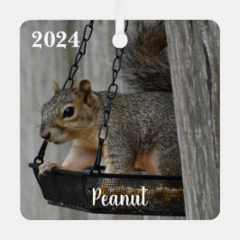 Gepersonaliseerde Schattigee Fox Squirrel Metalen Ornament