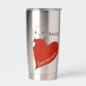 Gepersonaliseerde Schattigee Franse Bulldog met ee Geïsoleerde Drinkbeker (Links)