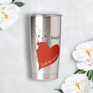Gepersonaliseerde Schattigee Franse Bulldog met ee Geïsoleerde Drinkbeker
