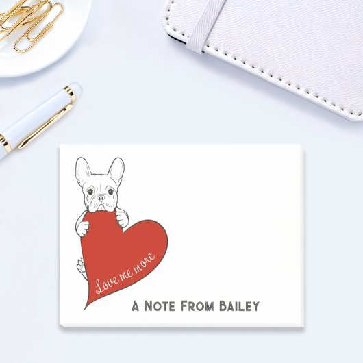 Gepersonaliseerde Schattigee Franse Bulldog met ee Post-it® Notes
