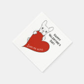 Gepersonaliseerde Schattigee Franse Bulldog met ee Servet (Hoek)