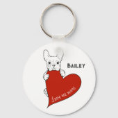 Gepersonaliseerde Schattigee Franse Bulldog met ee Sleutelhanger (Voorkant)