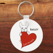 Gepersonaliseerde Schattigee Franse Bulldog met ee Sleutelhanger (Voorkant)