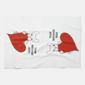 Gepersonaliseerde Schattigee Franse Bulldog met ee Theedoek (Horizontaal)