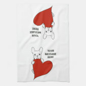 Gepersonaliseerde Schattigee Franse Bulldog met ee Theedoek (Verticaal)