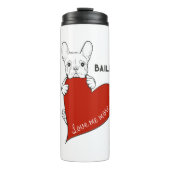 Gepersonaliseerde Schattigee Franse Bulldog met ee Thermosbeker (Voorkant)