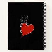 Gepersonaliseerde Schattigee Frenchie Dog met een Notitieboek (Achterkant)