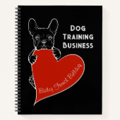 Gepersonaliseerde Schattigee Frenchie Dog met een Notitieboek (Voorkant)