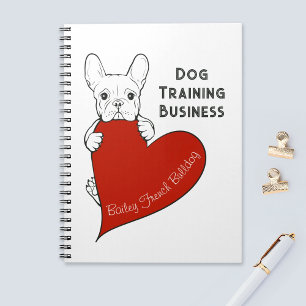 Gepersonaliseerde Schattigee Frenchie Dog met een Notitieboek