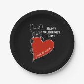 Gepersonaliseerde Schattigee Frenchie Dog met een Papieren Bordje (Voorkant)