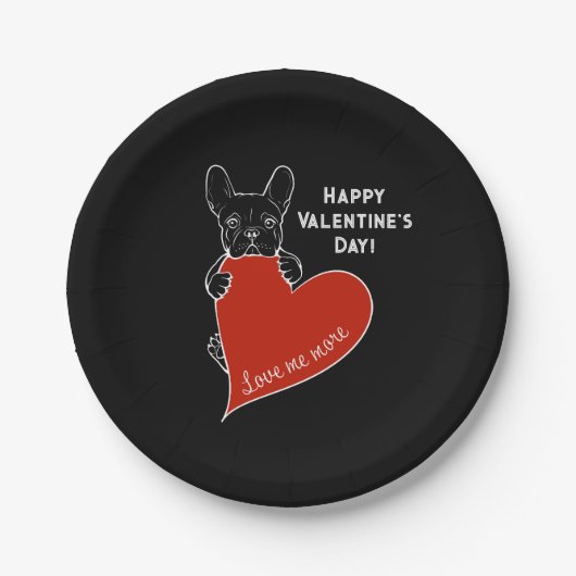 Gepersonaliseerde Schattigee Frenchie Dog met een  Papieren Bordje (Voorkant)