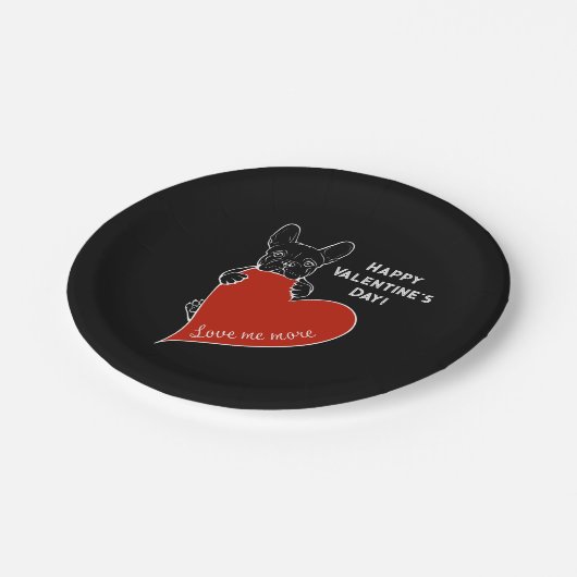 Gepersonaliseerde Schattigee Frenchie Dog met een  Papieren Bordje (Gekanteld)