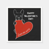 Gepersonaliseerde Schattigee Frenchie Dog met een  Servet (Voorkant)